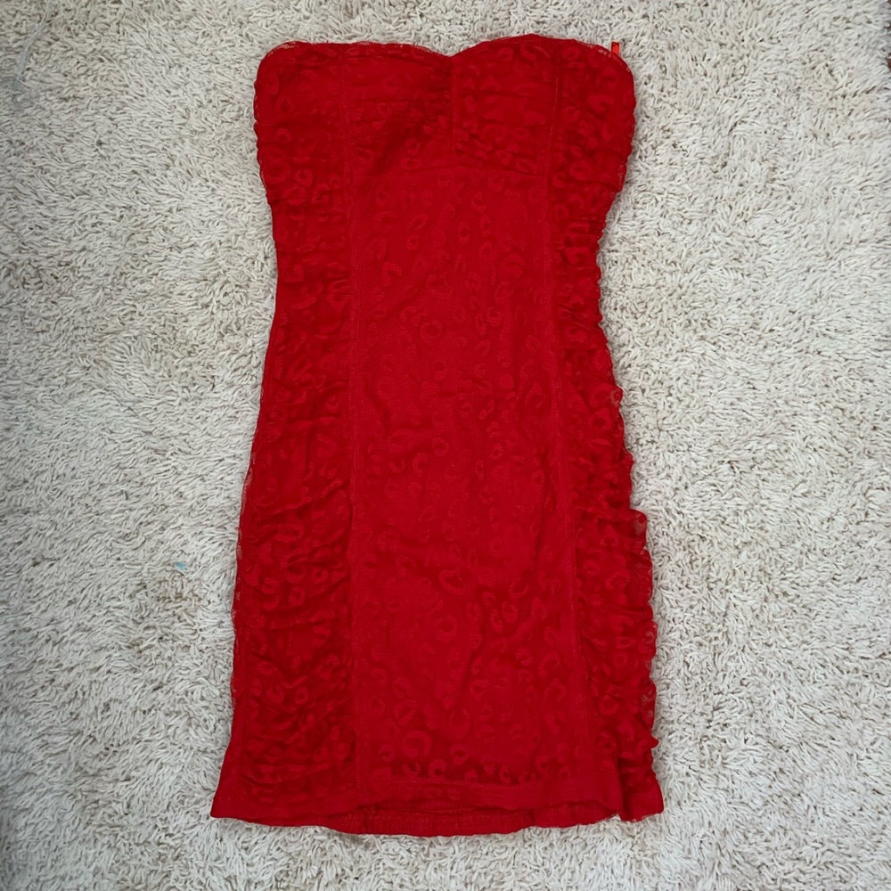 Red cheetah club dress